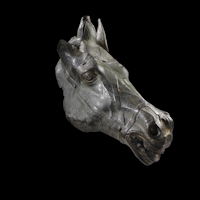 Testa di cavallo di bronzo di epoca romana