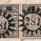 Bavorská známka "Der Schwarze Einser" z r.1849 je prvou nemeckou poštovou známkou.