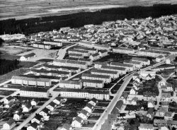 Auf diesem Luftbild von 1955 erkennt man gut die gesamte Anlage, © Stadtarchiv Kaufbeuren