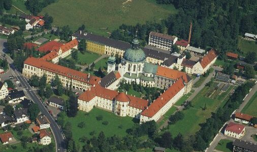 Aerial photograph of Ettal Abbey