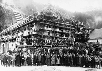 Das Richtfest der Betriebsanlagen des Walchenseekraftwerks 1924