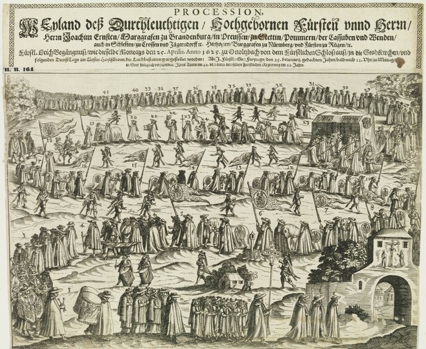 Leichenzug des Markgrafen Joachim Ernst von Brandenburg-Ansbach nach Heilsbronn vom 25. April 1625 © Germanisches Nationalmuseum | Foto: Georg Janßen