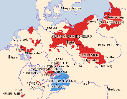 Vergrößerung der Karte zu 1745