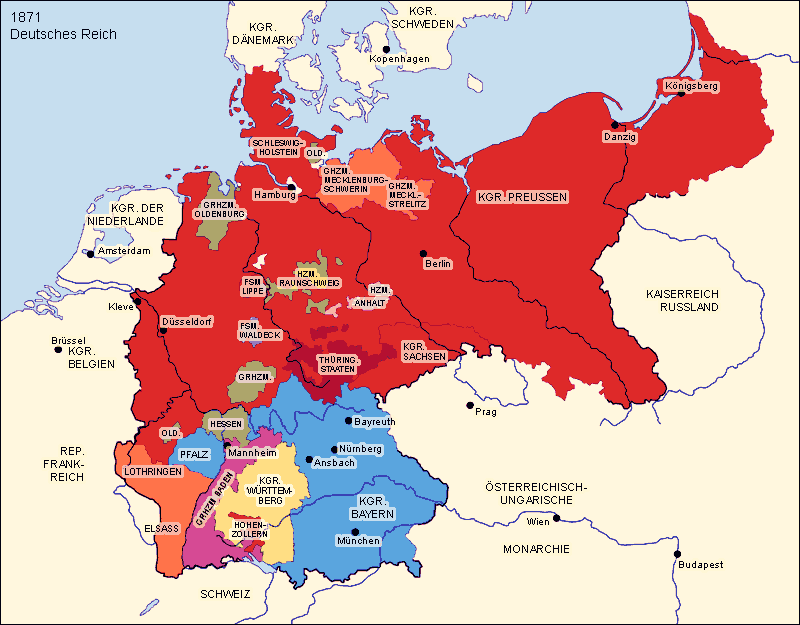 1871 Deutsches Reich Karte