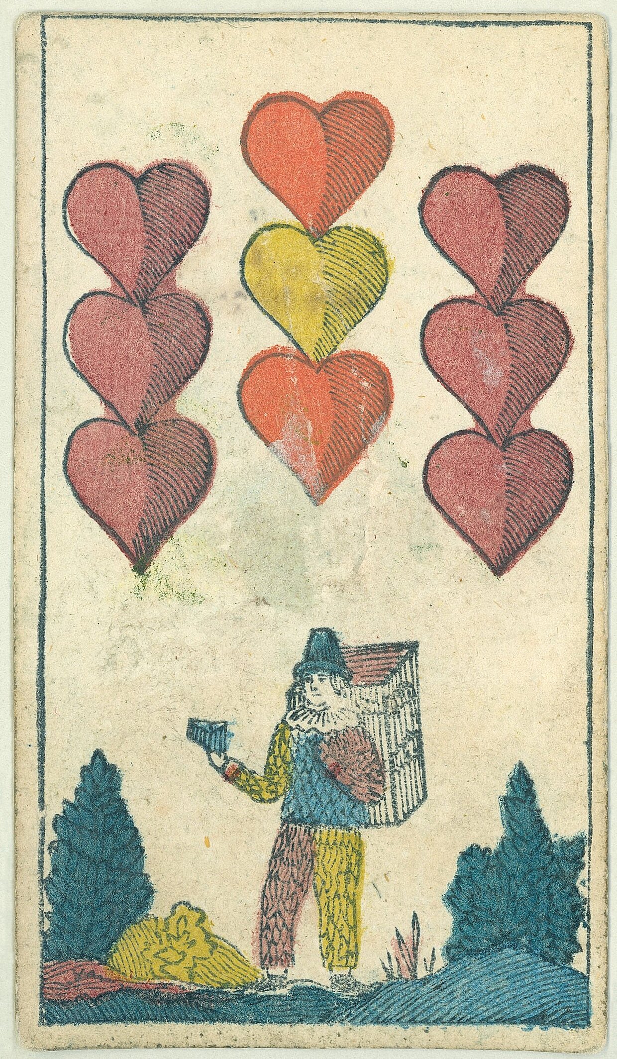 Papageno-Karte aus Regensburger Kartendeck, nach 1854 (Druck) © Haus der Bayerischen Geschichte | Foto: Maximilian Brückner