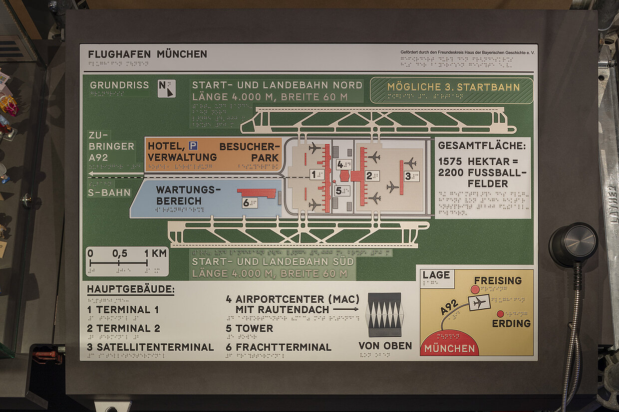 Der Grundriss vom Flughafen München als Taststation. © HdBG | Foto: www.altrofoto.de