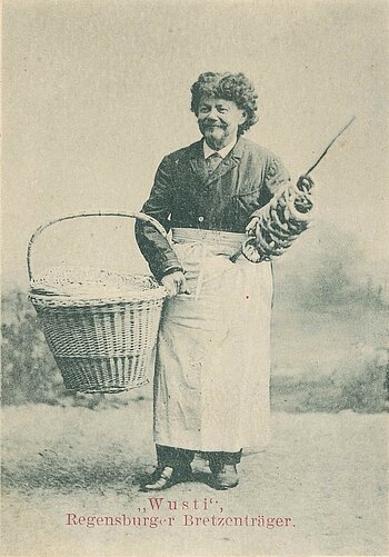Postcard "Regensburger Brezenträger", around 1895 © Haus der Bayerischen Geschichte