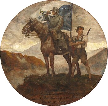 Ehrenscheibe anlässlich des ersten Landesschießens der bayerischen Einwohnerwehren, gestiftet von Franz von Epp © Bayerisches Armeemuseum Ingolstadt