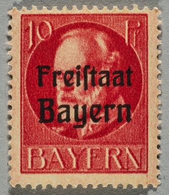 Briefmarken mit Überstempelung "Freistaat Bayern"