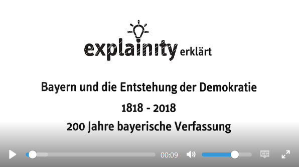 Vertiefende Informationen zur Bayerischen Verfassungsgeschichte finden sich in diesem Erklärvideo der Landeszentrale für politische Bildungsarbeit