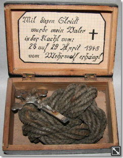 Mit diesem Strick erhängten am 28. April 1945 Nationalsozialisten einen Penzberger Handwerker, der sich für die Kapitulation stark gemacht hatte. Den Strick schenkten sie in einer makabren Geste dem Sohn des Ermordeten.